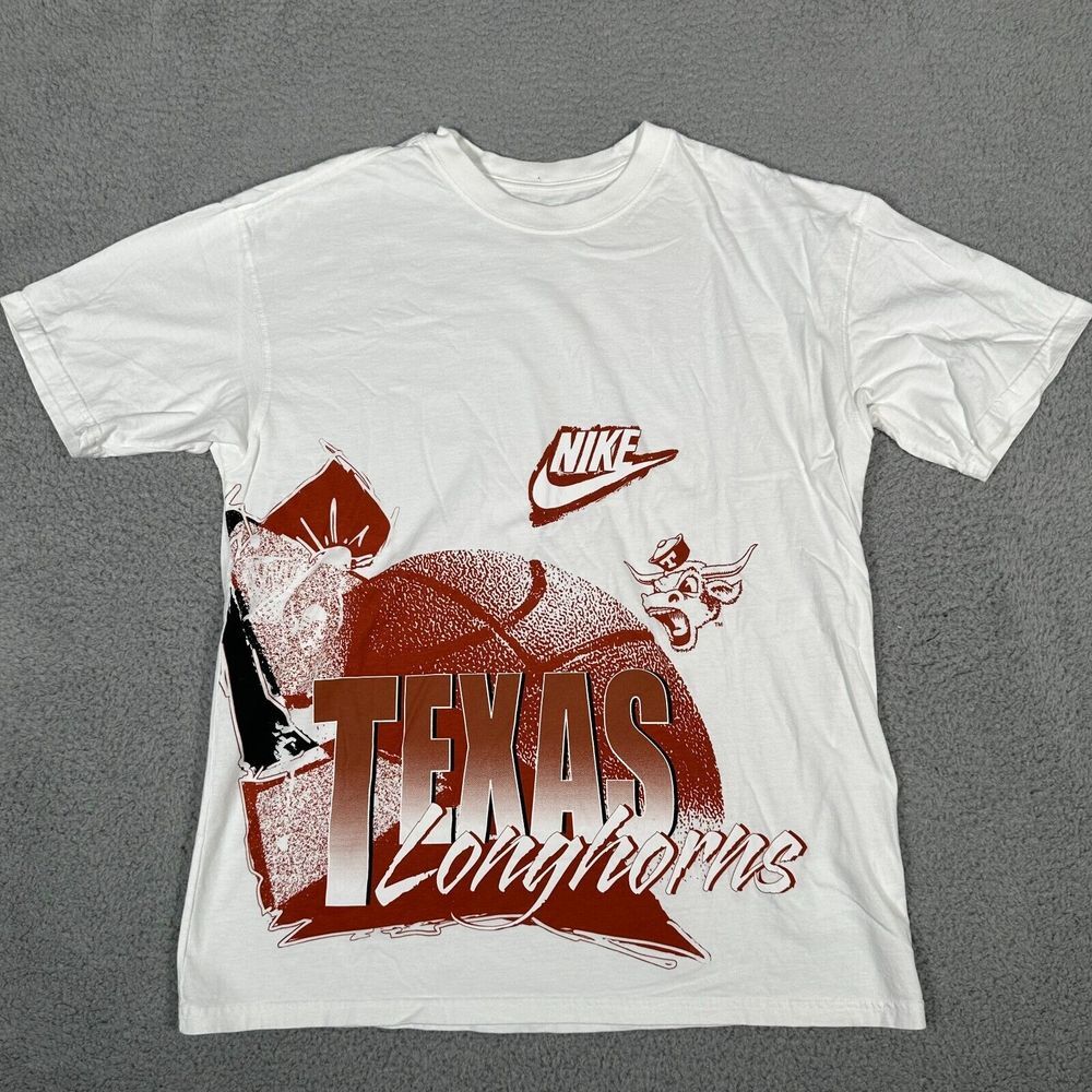 Texas Longhorns Shirt Adult Medium White Orange Nike Basketball Retro‎ Style